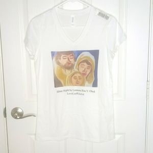 Bella Canvas Silent Night by Leonora Rita V. Obed v-neck t-shirt